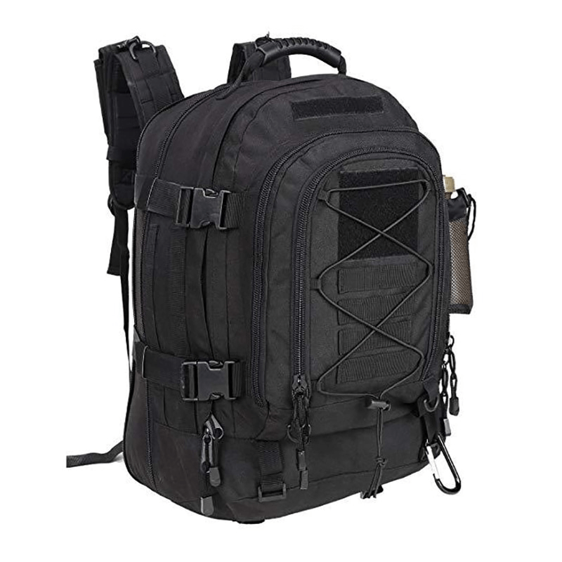 Extra large tactical backpack in sleek black, perfect for travel and everyday adventures.