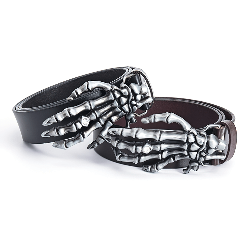 Fashion Belt with Buckle in form Hand Skeleton / Gothic Accessories - HARD'N'HEAVY