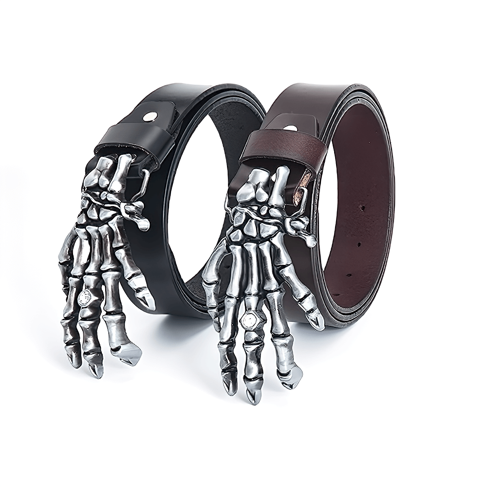 Fashion Belt with Buckle in form Hand Skeleton / Gothic Accessories - HARD'N'HEAVY