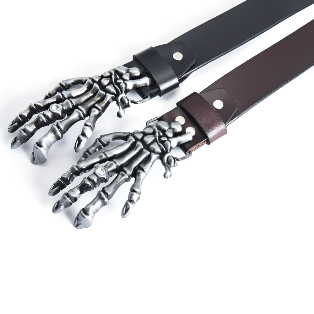 Fashion Belt with Buckle in form Hand Skeleton / Gothic Accessories - HARD'N'HEAVY
