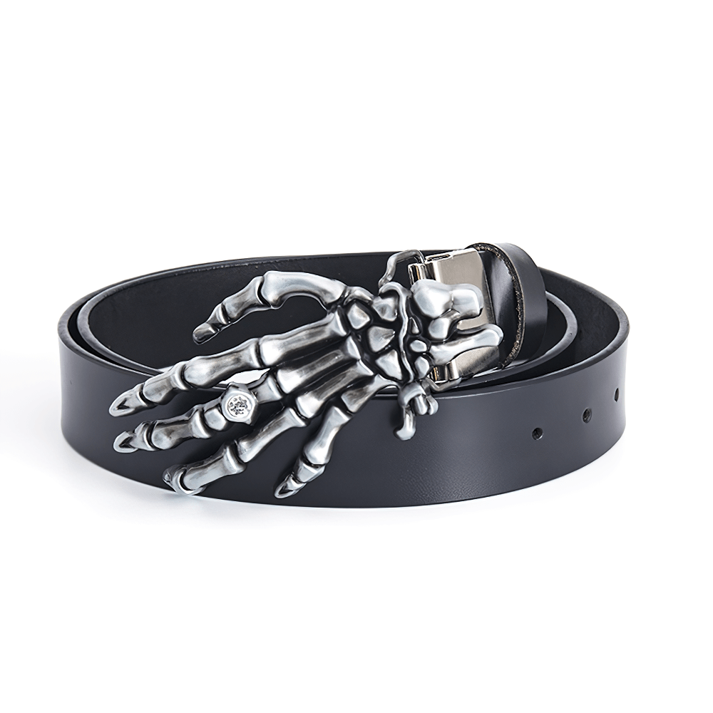 Fashion Belt with Buckle in form Hand Skeleton / Gothic Accessories - HARD'N'HEAVY