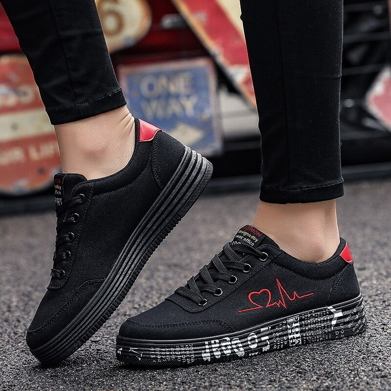 Fashion Breathable Unisex Vulcanized Sneakers / Lace-up Casual Shoes for Men and Women - HARD'N'HEAVY