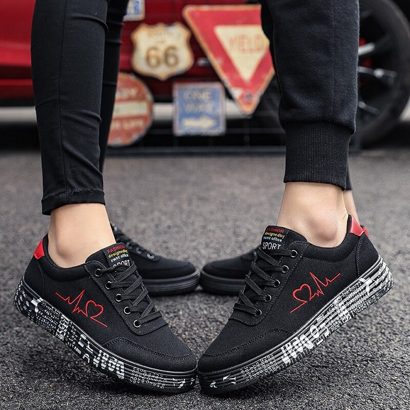 Fashion Breathable Unisex Vulcanized Sneakers / Lace-up Casual Shoes for Men and Women - HARD'N'HEAVY