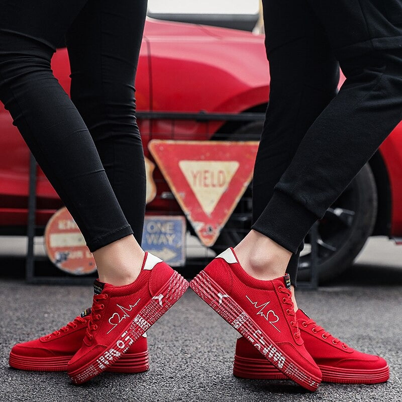 Fashion Breathable Unisex Vulcanized Sneakers / Lace-up Casual Shoes for Men and Women - HARD'N'HEAVY