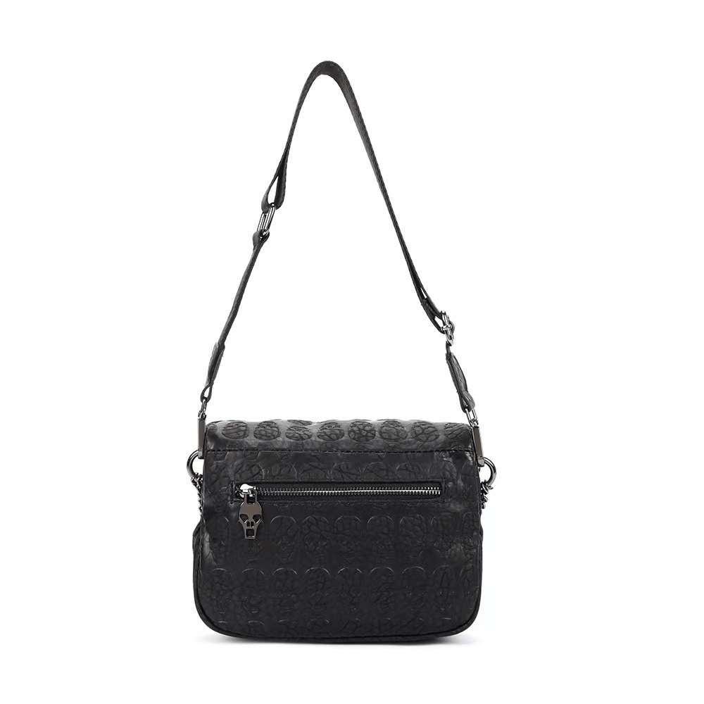 Fashion Crossbody Bag with Chain and Skulls / Ladies Gothic Accessories - HARD'N'HEAVY