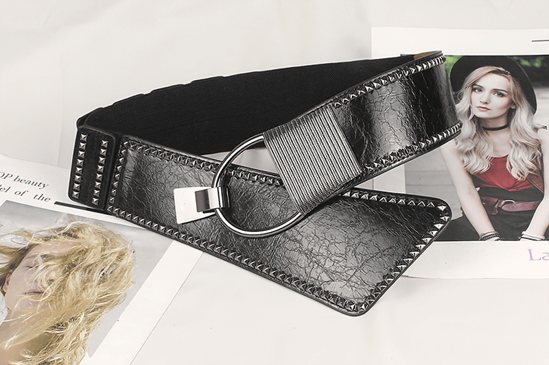 Fashion Decorated Wide Elastic Belt / Vintage Pin Buckle Women's Belt - HARD'N'HEAVY