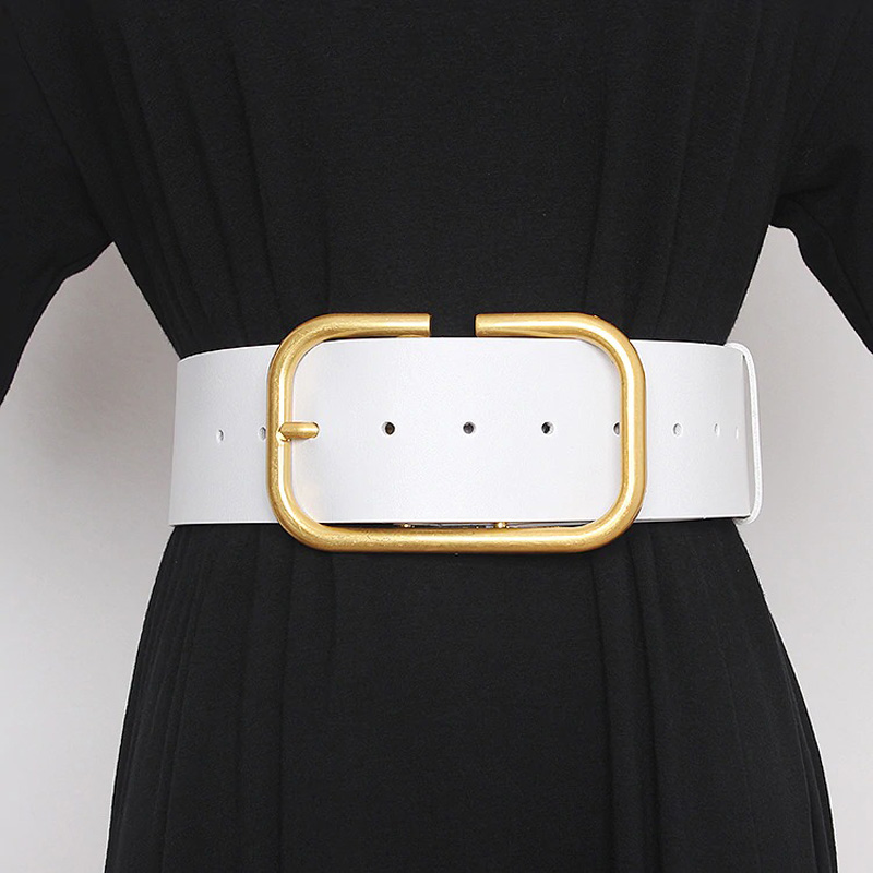 Fashion Genuine Leather Belt for Women / Wide Corset Belt with Metal Buckle - HARD'N'HEAVY