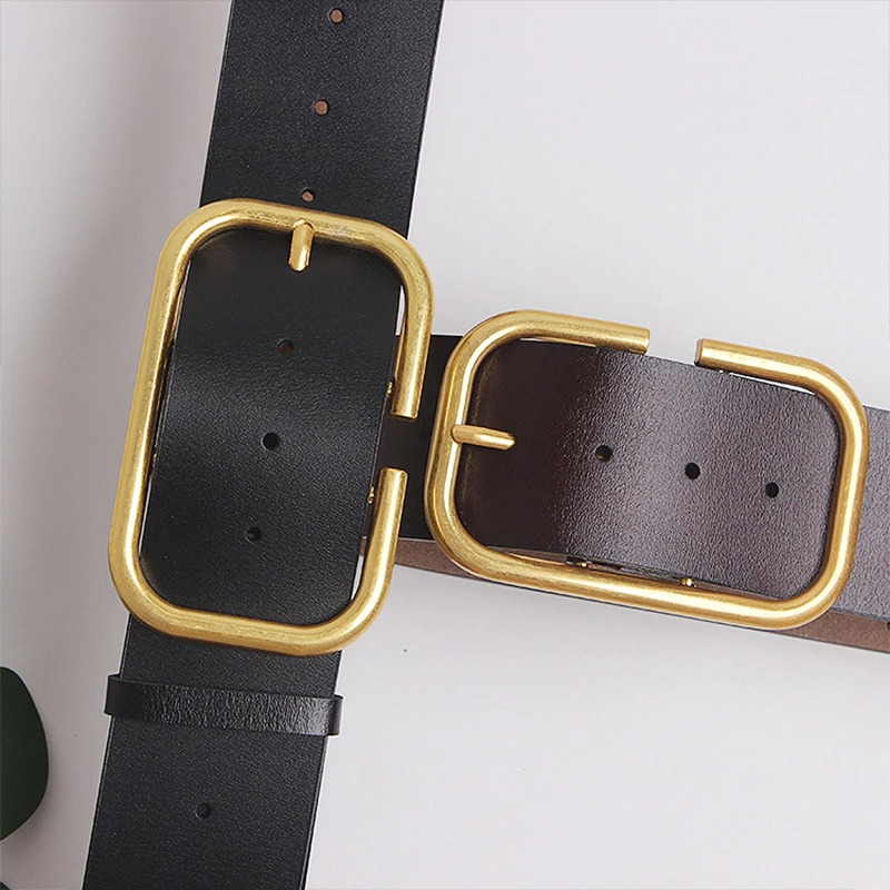 Fashion Genuine Leather Belt for Women / Wide Corset Belt with Metal Buckle - HARD'N'HEAVY