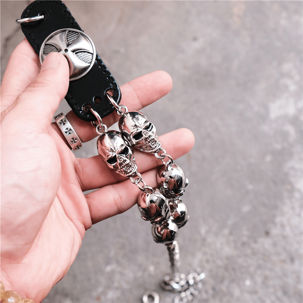 Fashion Gothic Belt Chain with Head Ghost for Trousers or Skirts - HARD'N'HEAVY