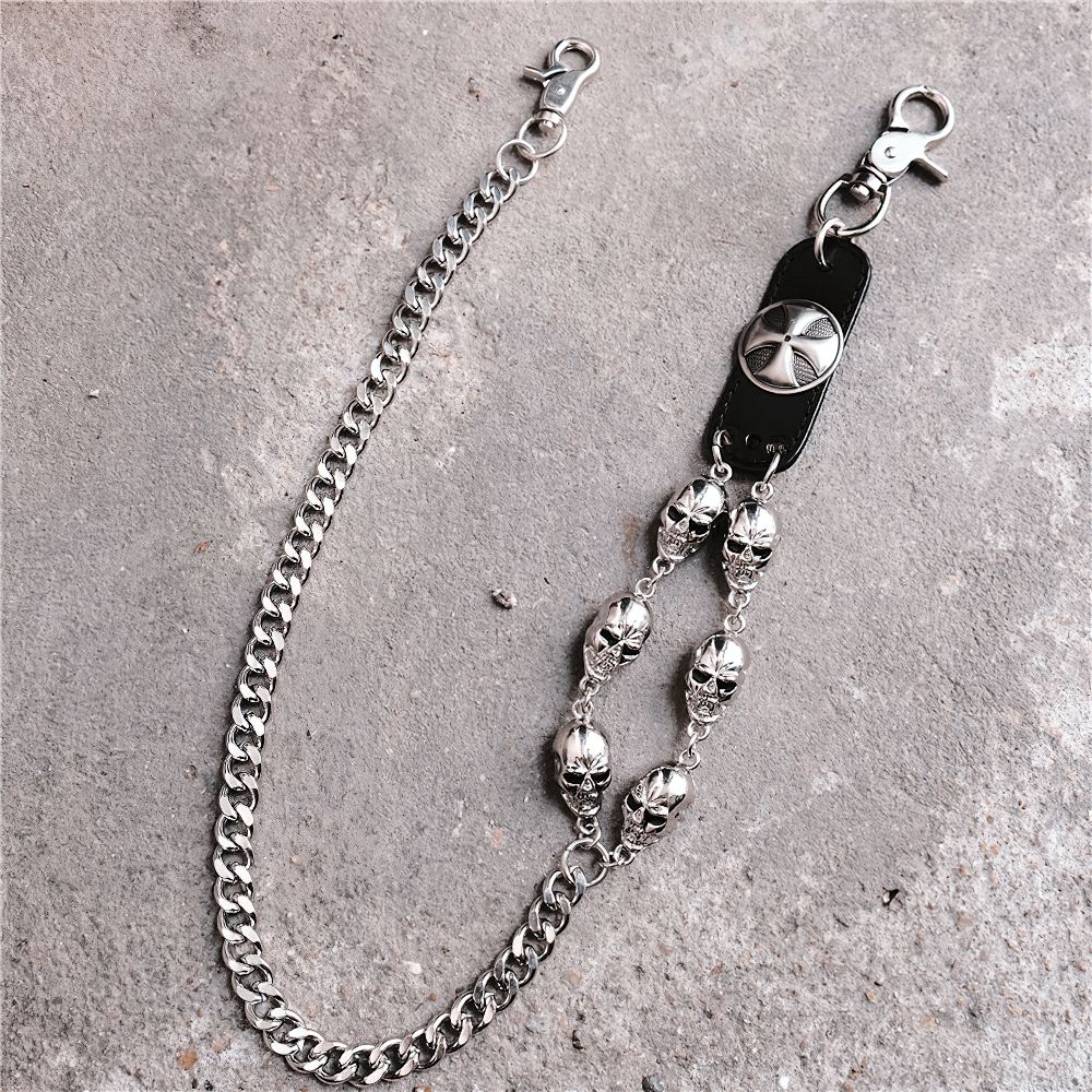 Fashion Gothic Belt Chain with Head Ghost for Trousers or Skirts - HARD'N'HEAVY