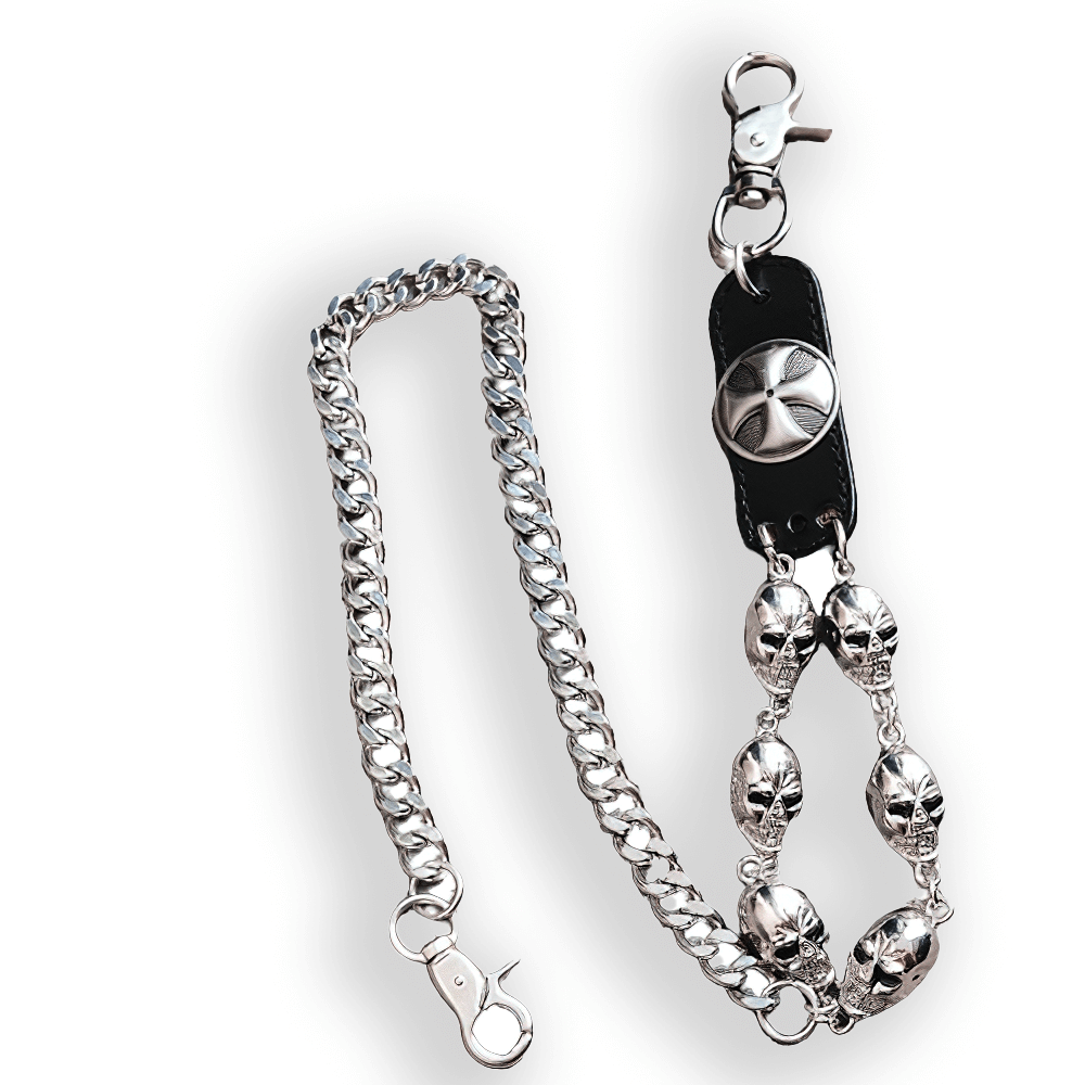 Fashion Gothic Belt Chain with Head Ghost for Trousers or Skirts - HARD'N'HEAVY