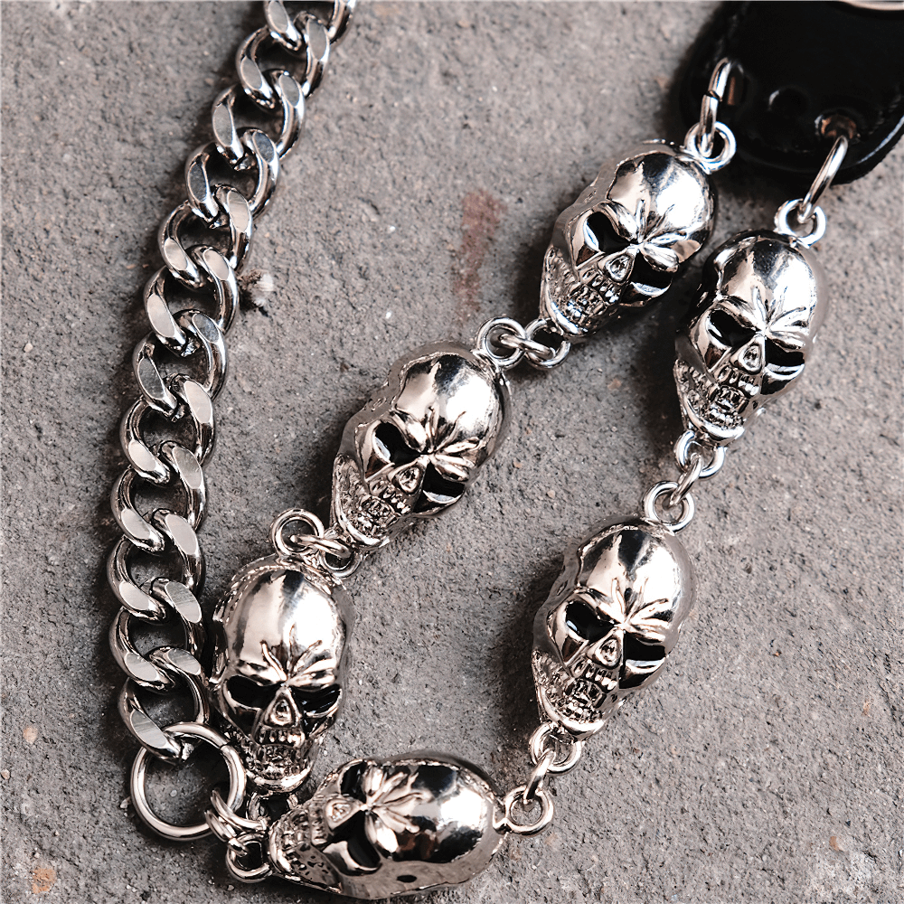 Fashion Gothic Belt Chain with Head Ghost for Trousers or Skirts - HARD'N'HEAVY
