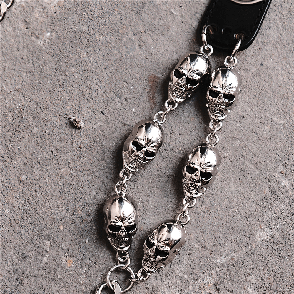 Fashion Gothic Belt Chain with Head Ghost for Trousers or Skirts - HARD'N'HEAVY