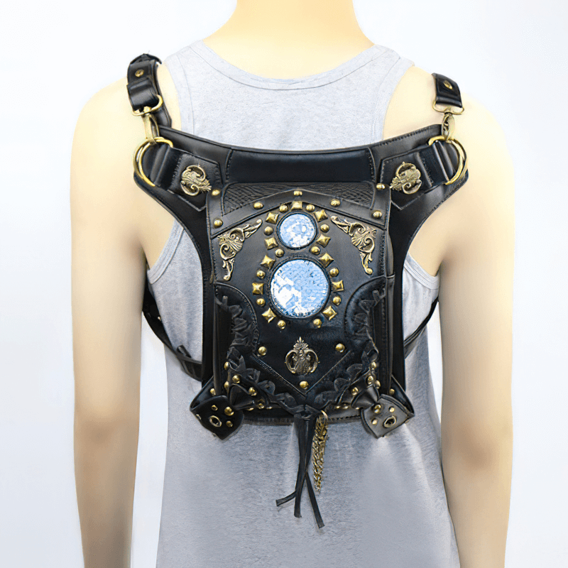 Fashion Gothic Waist Leg Bag with Chain / Motorcycle Crossbody Shoulder Bag - HARD'N'HEAVY
