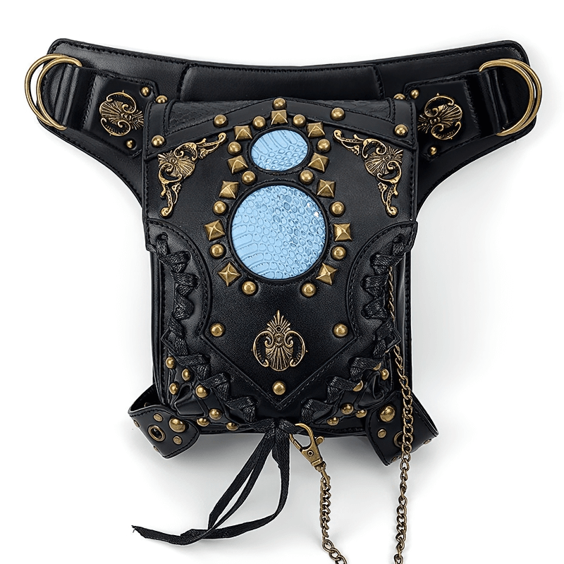 Fashion Gothic Waist Leg Bag with Chain / Motorcycle Crossbody Shoulder Bag - HARD'N'HEAVY