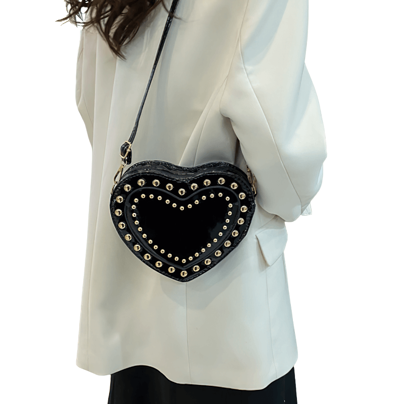 Coach Heart Pouch with Rivets