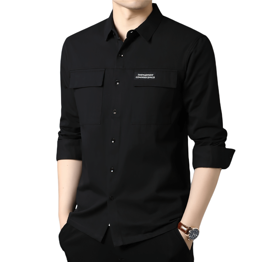 Fashion Male Cotton Long Sleeves Shirt / Comfortable Men's Single Breasted Shirts with Pockets
