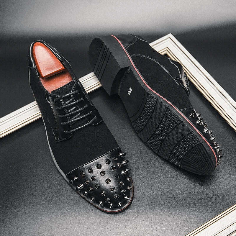 Black dress shoes with spikes shop