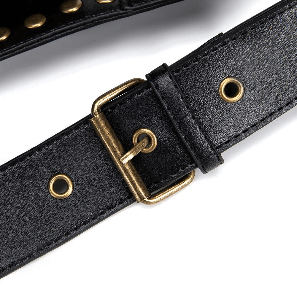 Fashion Motorcycle Waist Leg Bag / Steampunk Chest Bag with Rivets - HARD'N'HEAVY