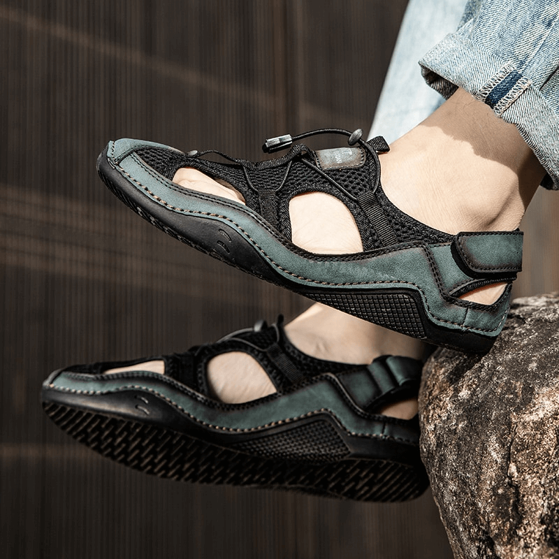 Men's breathable non-slip sandals featuring a sleek design, perfect for outdoor adventures and casual outings.