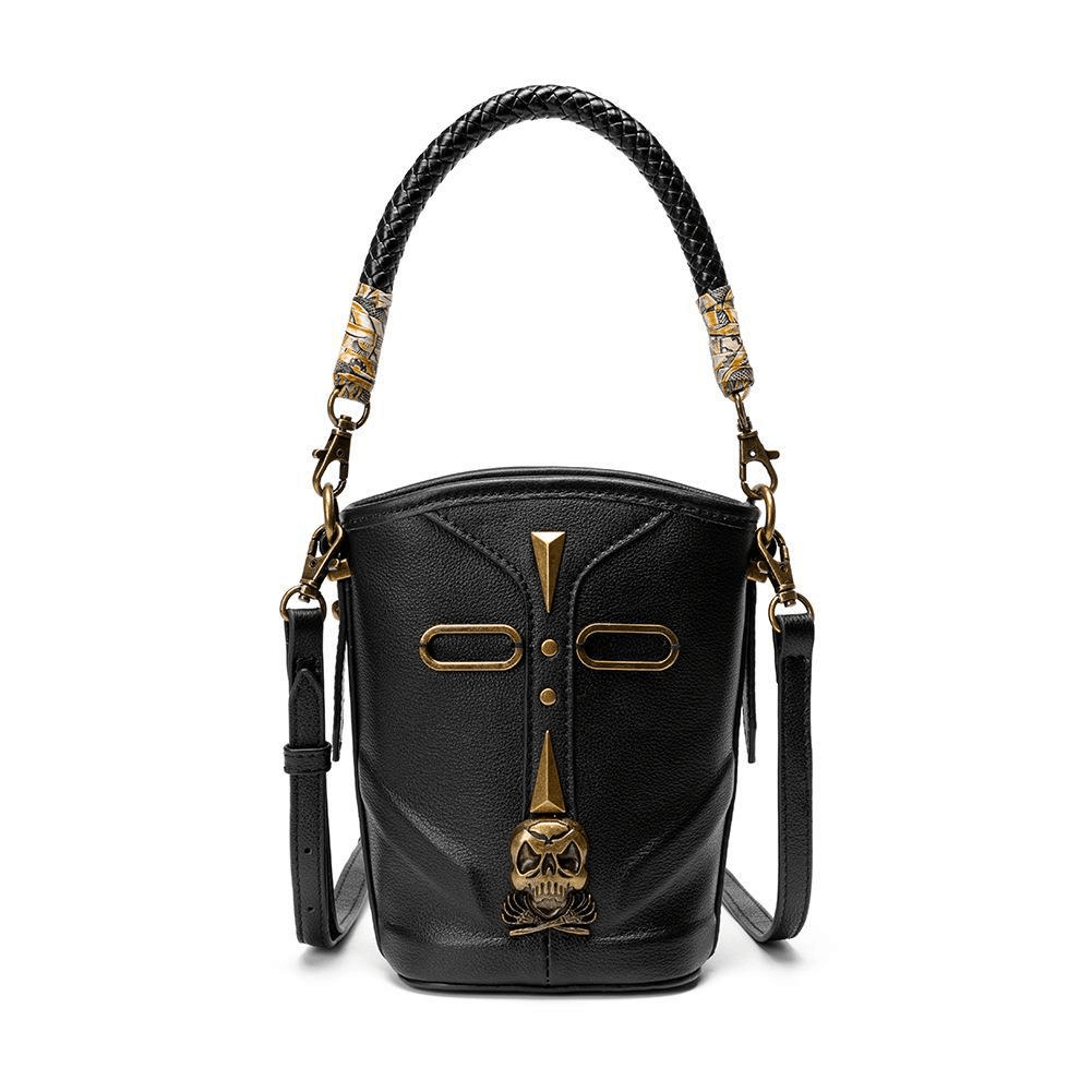 Fashion Rivets Small Shoulder Bag / Steampunk Skull Bucket Bag for Women - HARD'N'HEAVY