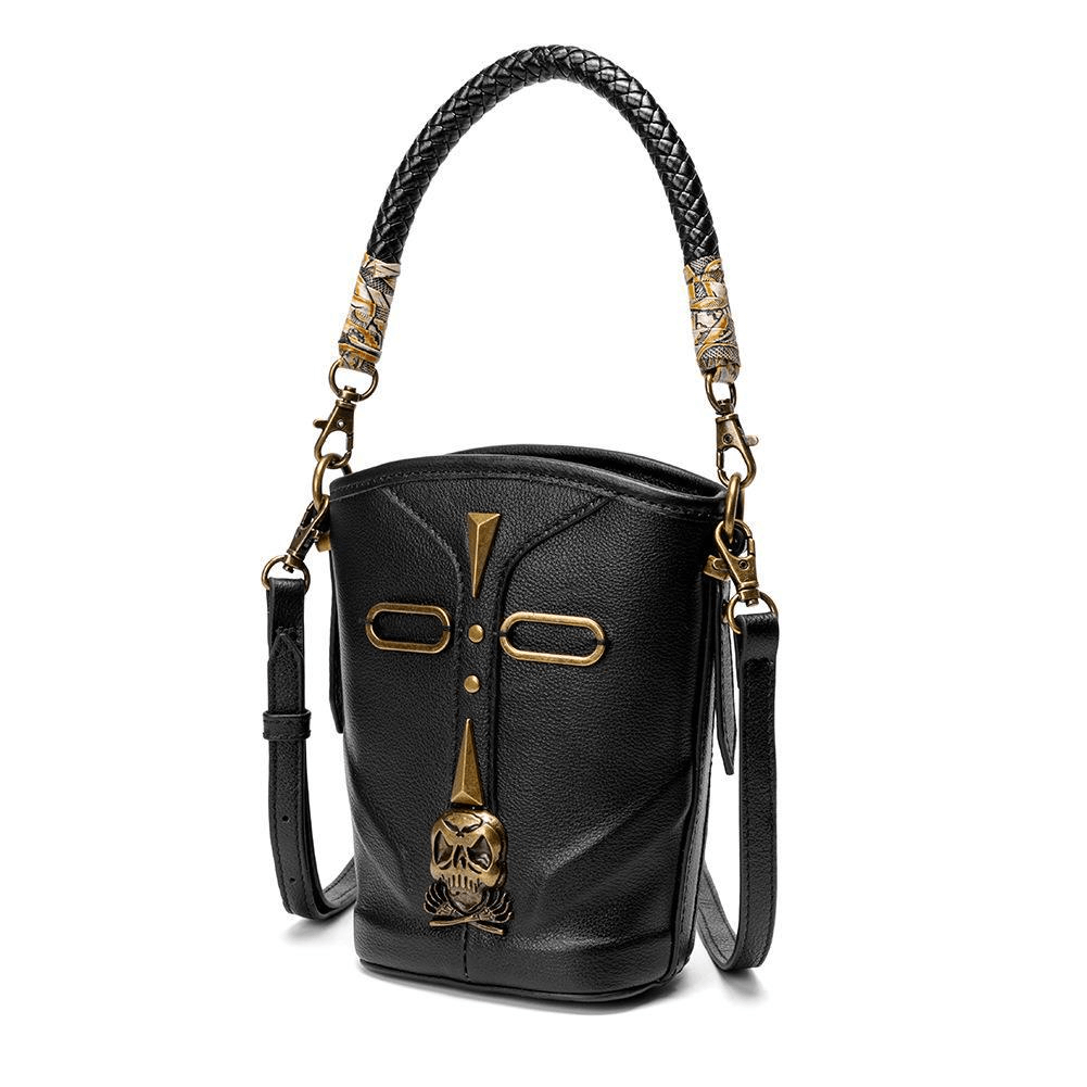 Fashion Rivets Small Shoulder Bag / Steampunk Skull Bucket Bag for Women - HARD'N'HEAVY