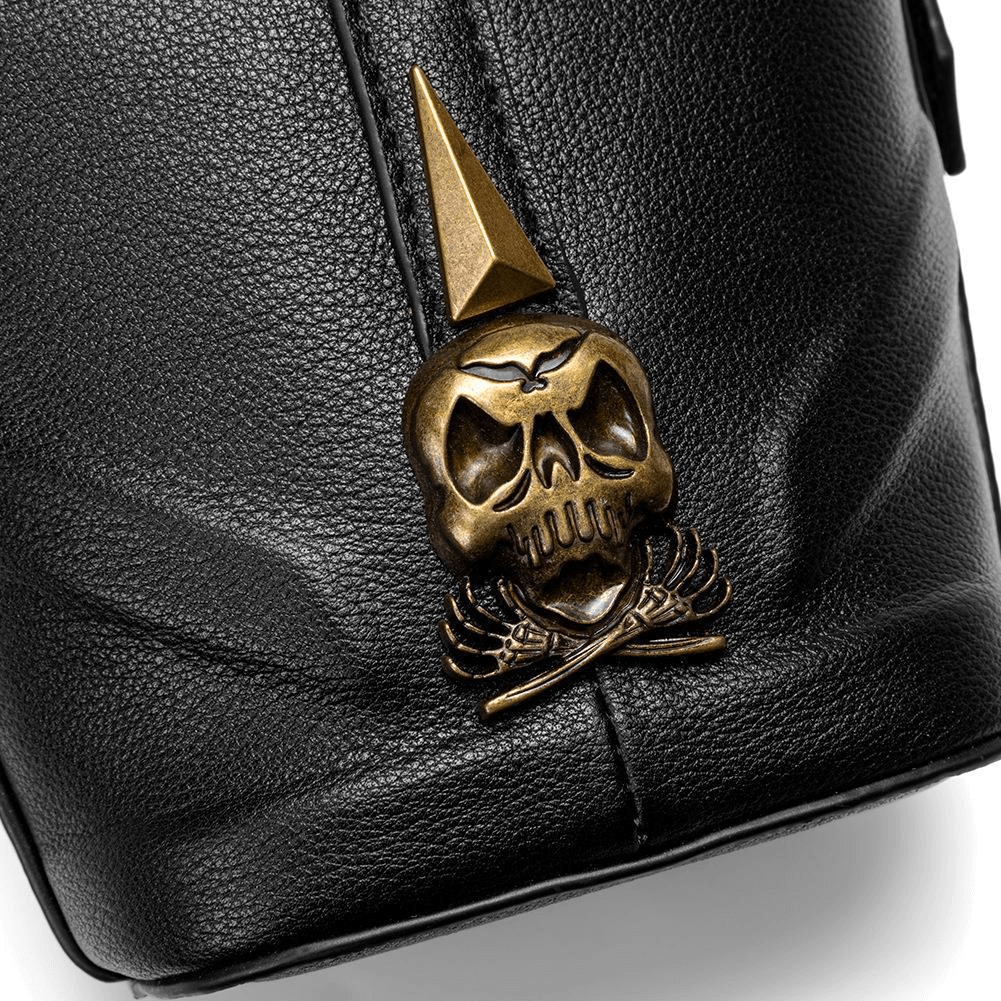 Fashion Rivets Small Shoulder Bag / Steampunk Skull Bucket Bag for Women - HARD'N'HEAVY