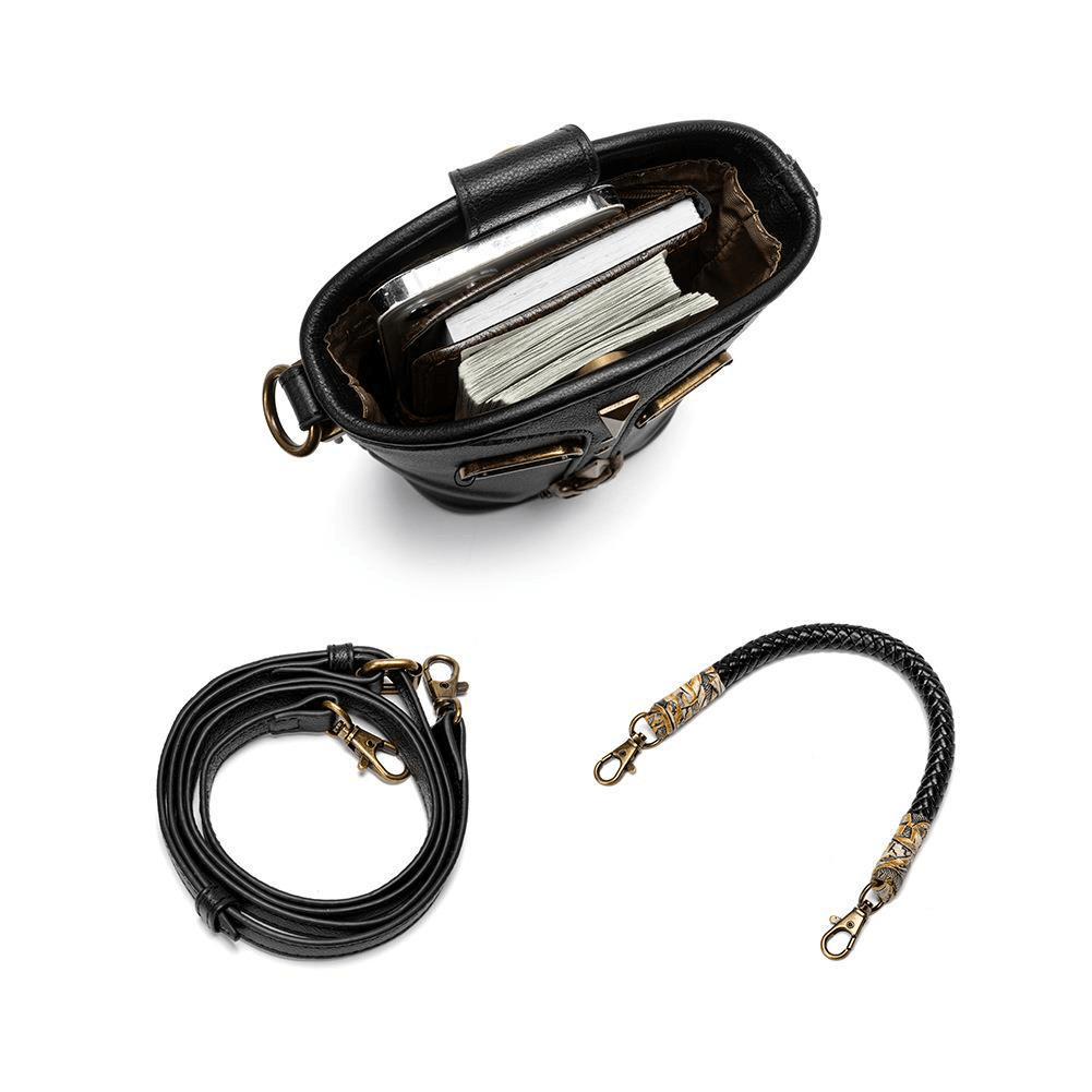 Fashion Rivets Small Shoulder Bag / Steampunk Skull Bucket Bag for Women - HARD'N'HEAVY