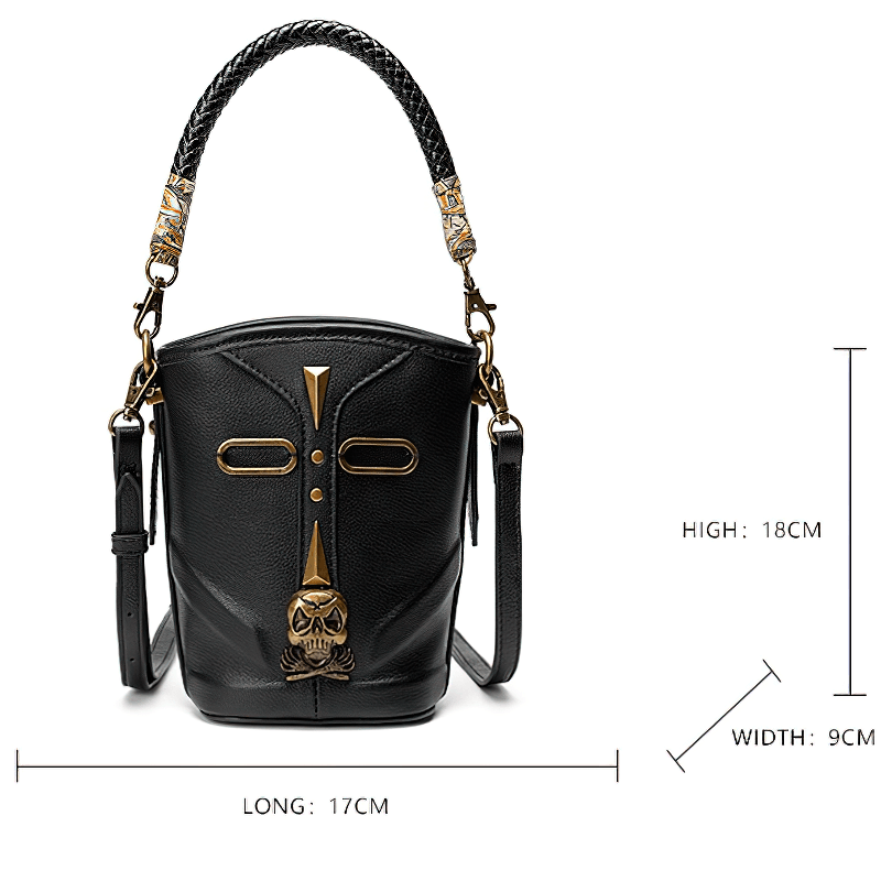 Fashion Rivets Small Shoulder Bag / Steampunk Skull Bucket Bag for Women - HARD'N'HEAVY