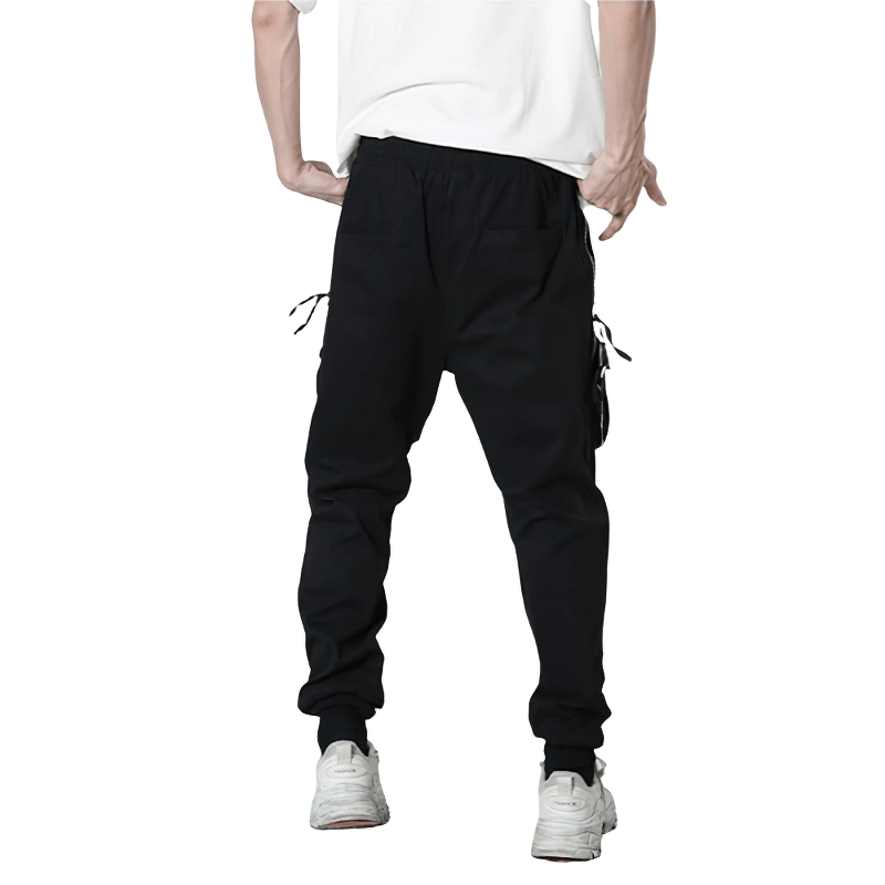 Fashion Tactical Zipper Trousers / Male Elastic Waist Functional Pants - HARD'N'HEAVY