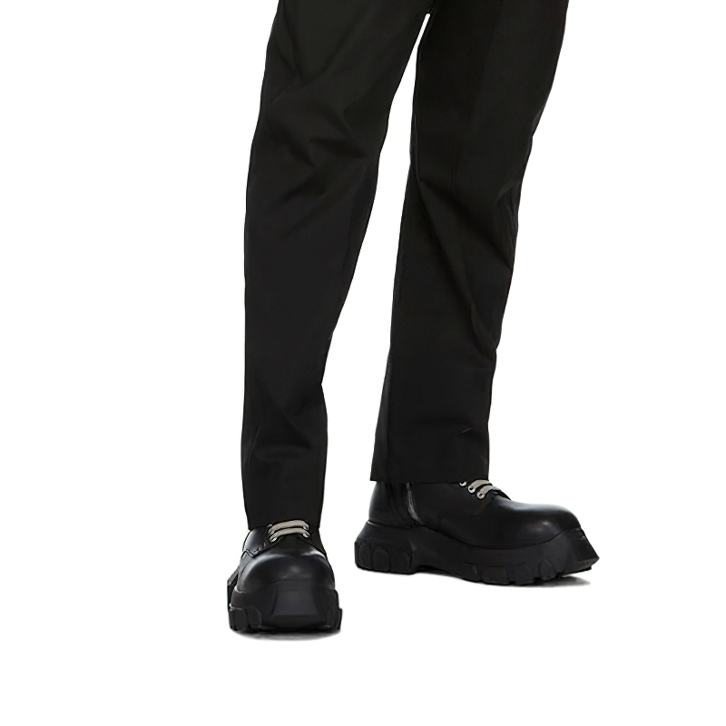 Fashion Thick-sole Ankle Boots with Light-Colored Laces / Soft Genuine Leather Shoes with Rivets