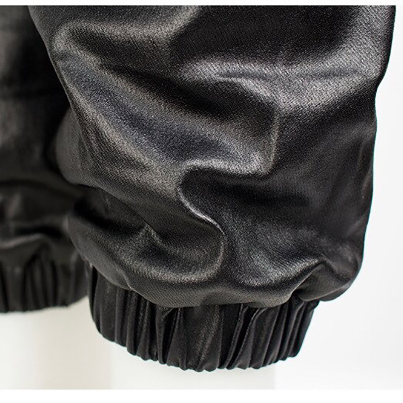 Fashion Women's Black Long Pants With Lace Up / Ladies Faux Leather Wet Look Leather Trousers - HARD'N'HEAVY