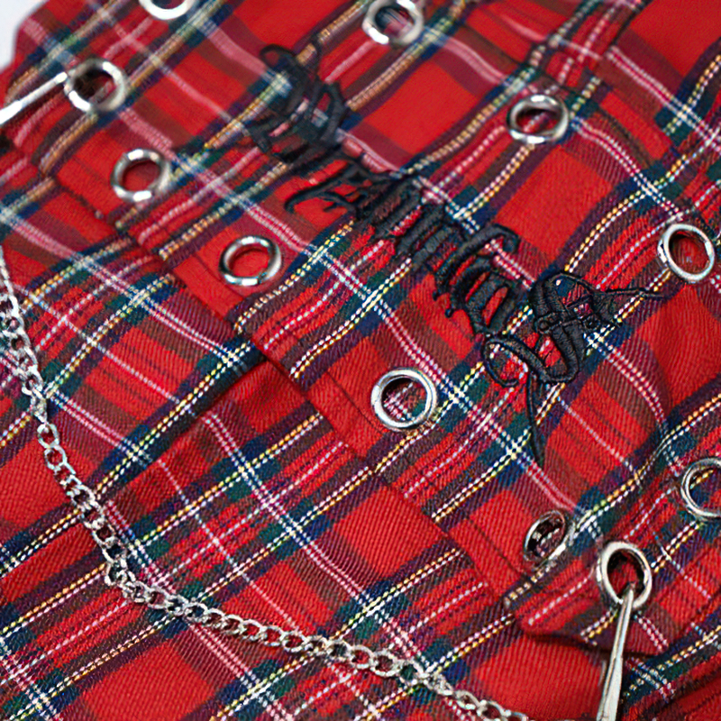 Fashion Women's High Waist Plaid Pants / Punk Pattern Loose Trousers / Alternative Clothing - HARD'N'HEAVY