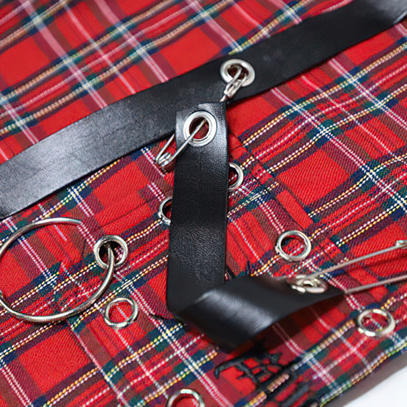 Fashion Women's High Waist Plaid Pants / Punk Pattern Loose Trousers / Alternative Clothing - HARD'N'HEAVY