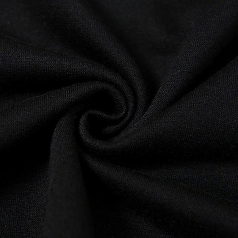 Close-up of soft black fabric showcasing the quality material used in women's casual pullover tops.