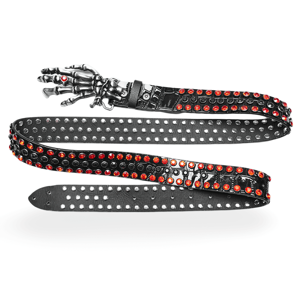 Ceinture à griffes de crâne en strass Punk Rock pour femmes