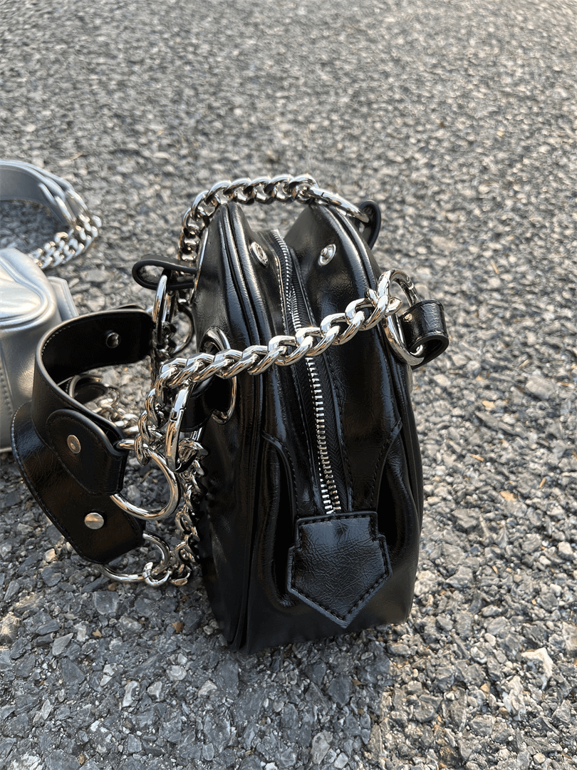 Fashion Women's Single Shoulder Bag with Chain in Punk Style