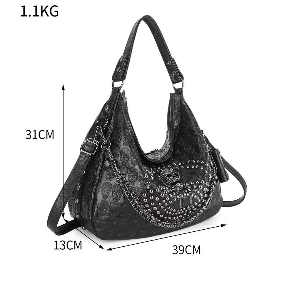 Fashion Women's Single Shoulder Bag with Chains / Gothic Style Handbag - HARD'N'HEAVY