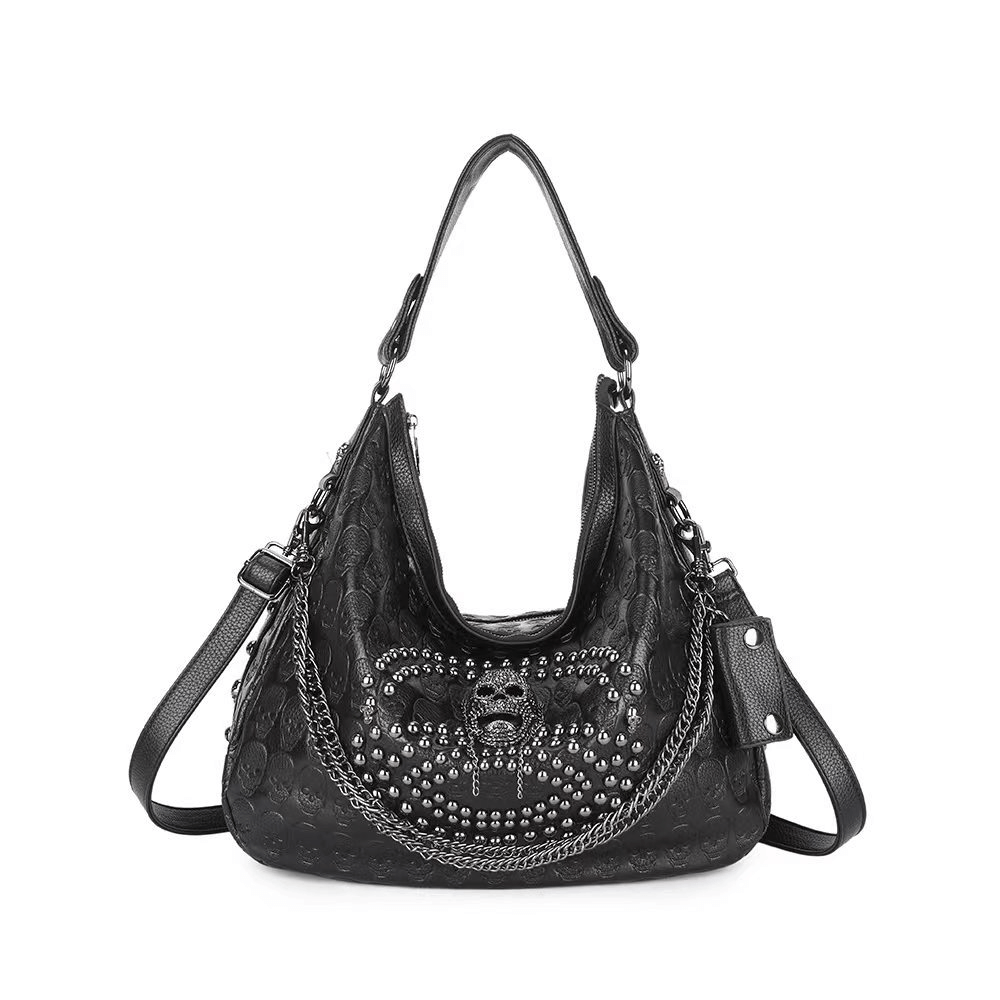 Fashion Women's Single Shoulder Bag with Chains / Gothic Style Handbag - HARD'N'HEAVY