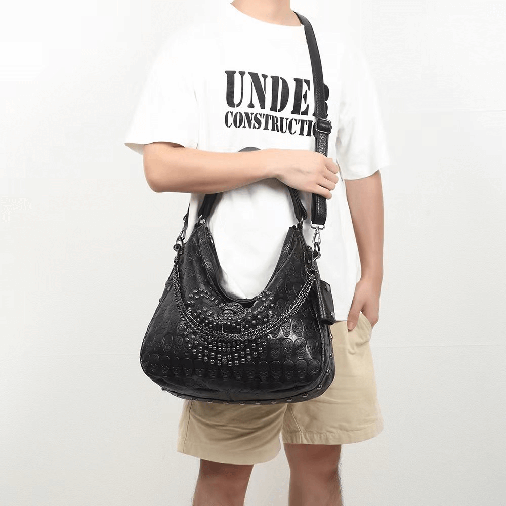 Fashion Women's Single Shoulder Bag with Chains / Gothic Style Handbag - HARD'N'HEAVY