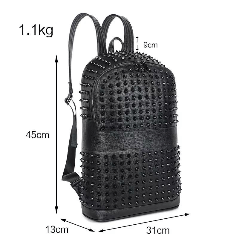 Fashion Ziper Studed Black Backpack / Casual Rivets Traveling Backpack - HARD'N'HEAVY