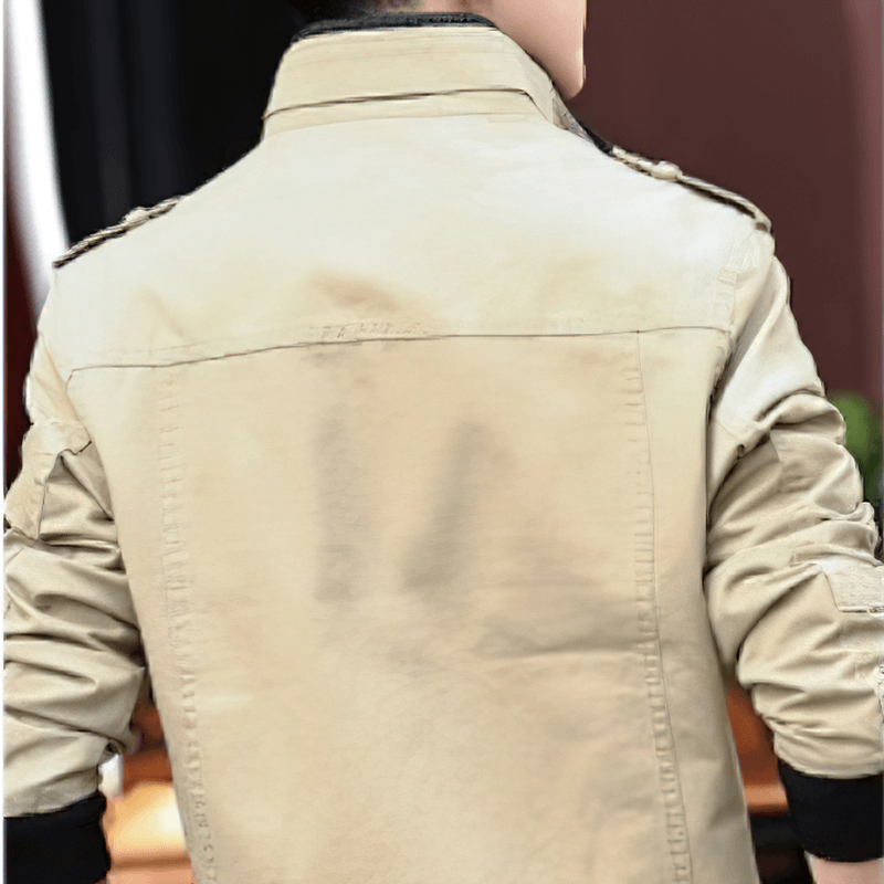Fashion Zipper Male Military Jackets / Casual Stand Collar Men's Jacket with Pockets