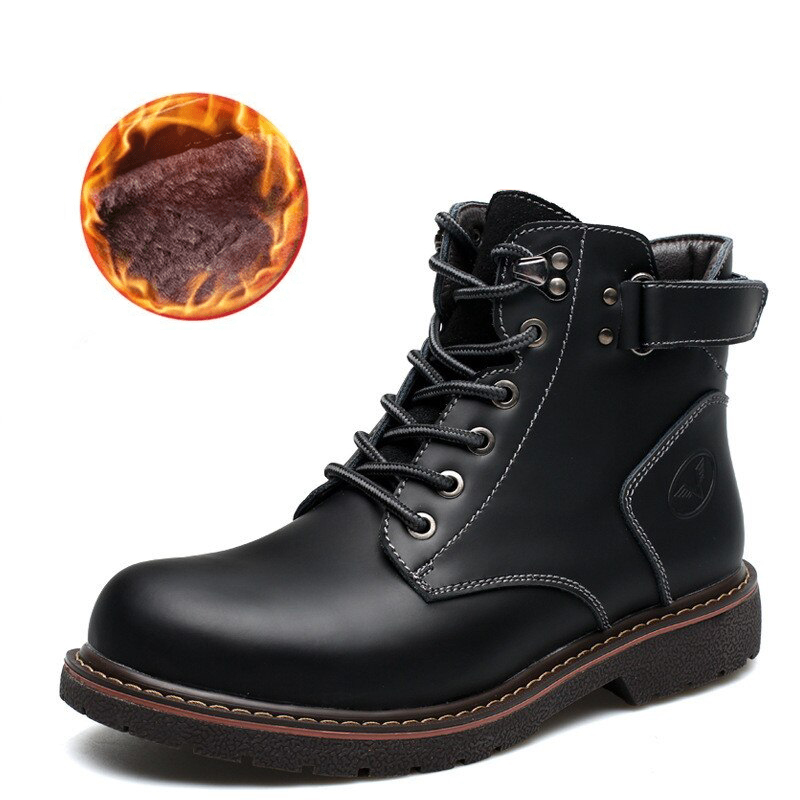 Stylish faux leather ankle motorcycle boots for men, featuring a trendy biker design and comfortable fit.