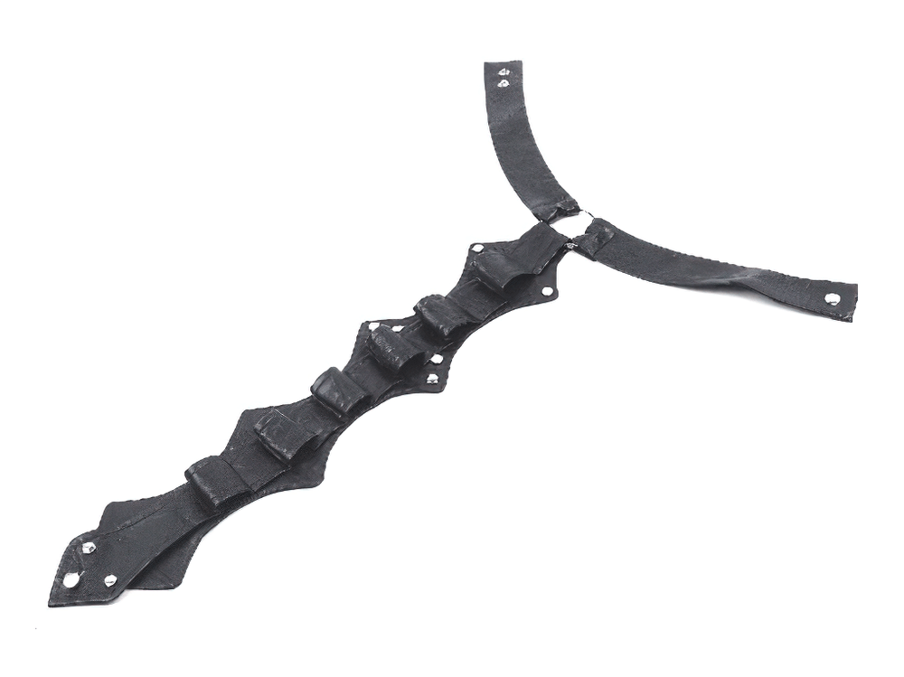 Faux leather gothic neck harness with rivet detail, trendy punk-inspired accessory for alternative fashion lovers.