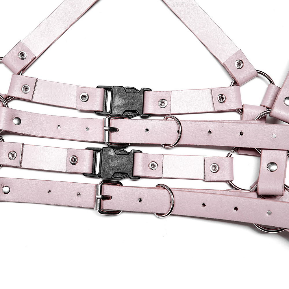 Faux Leather Wing Harness with Adjustable Belt - HARD'N'HEAVY