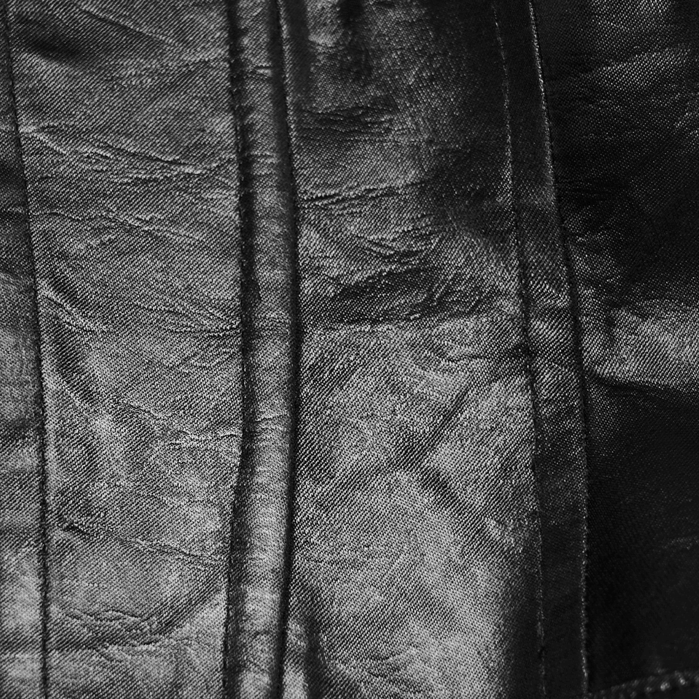Close-up of textured fabric showcasing the Female Black Gothic Corset Belt with Metal Details.