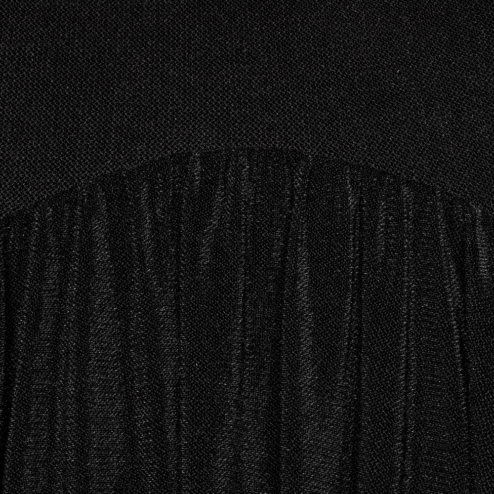 Vestido negro de manga larga asimétrico con cordones en la espalda para mujer