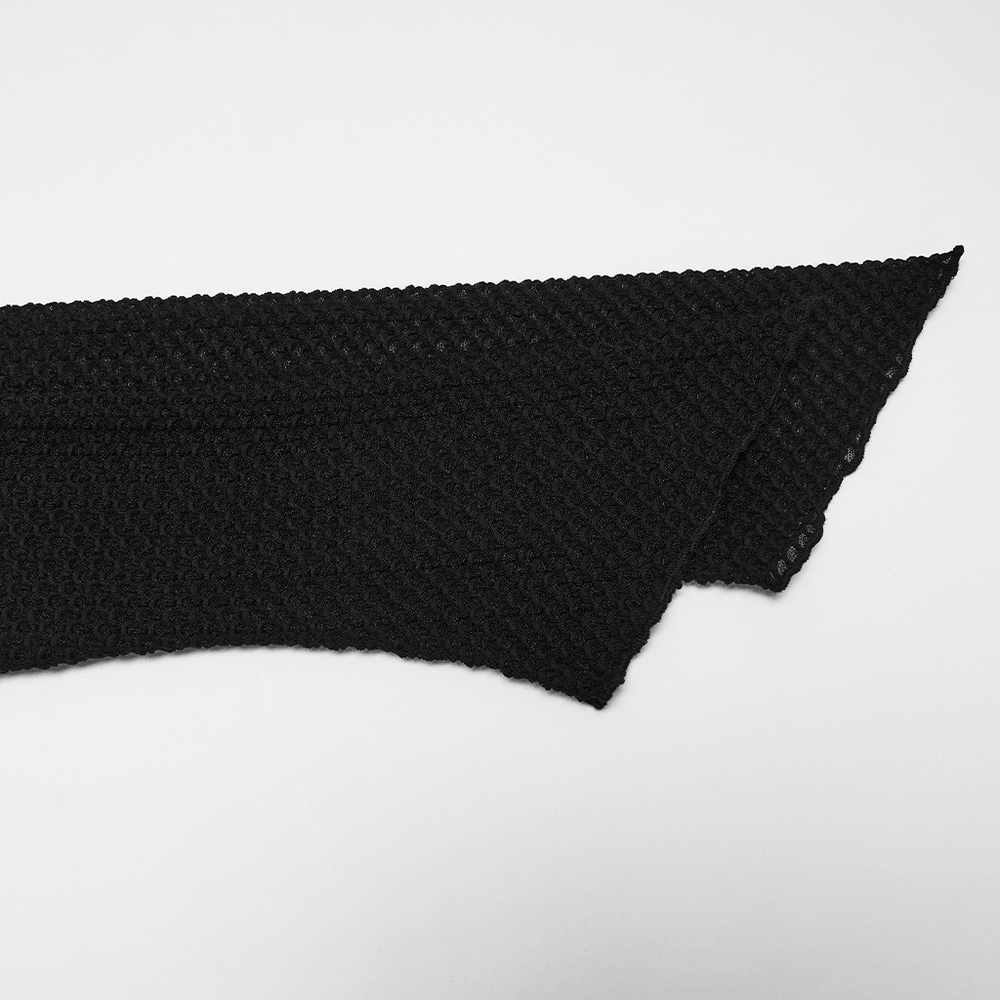 Damen-Top mit Gothic-Rosenprint, asymmetrischem Schnitt und Mesh-Ärmeln