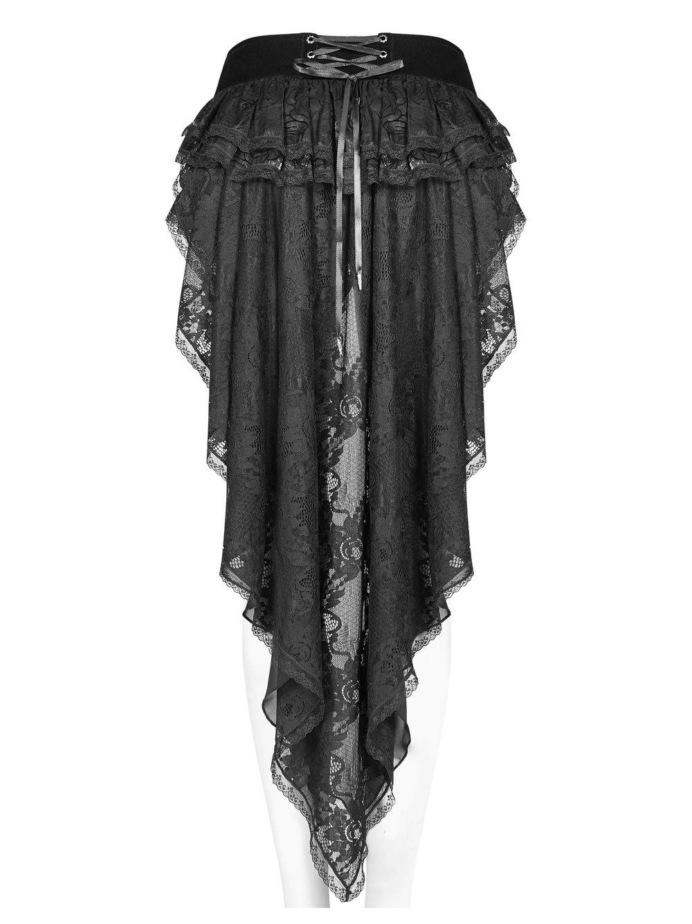 Female gothic lace-trimmed shorts featuring an elegant swallow tail design for a bold, stylish look.