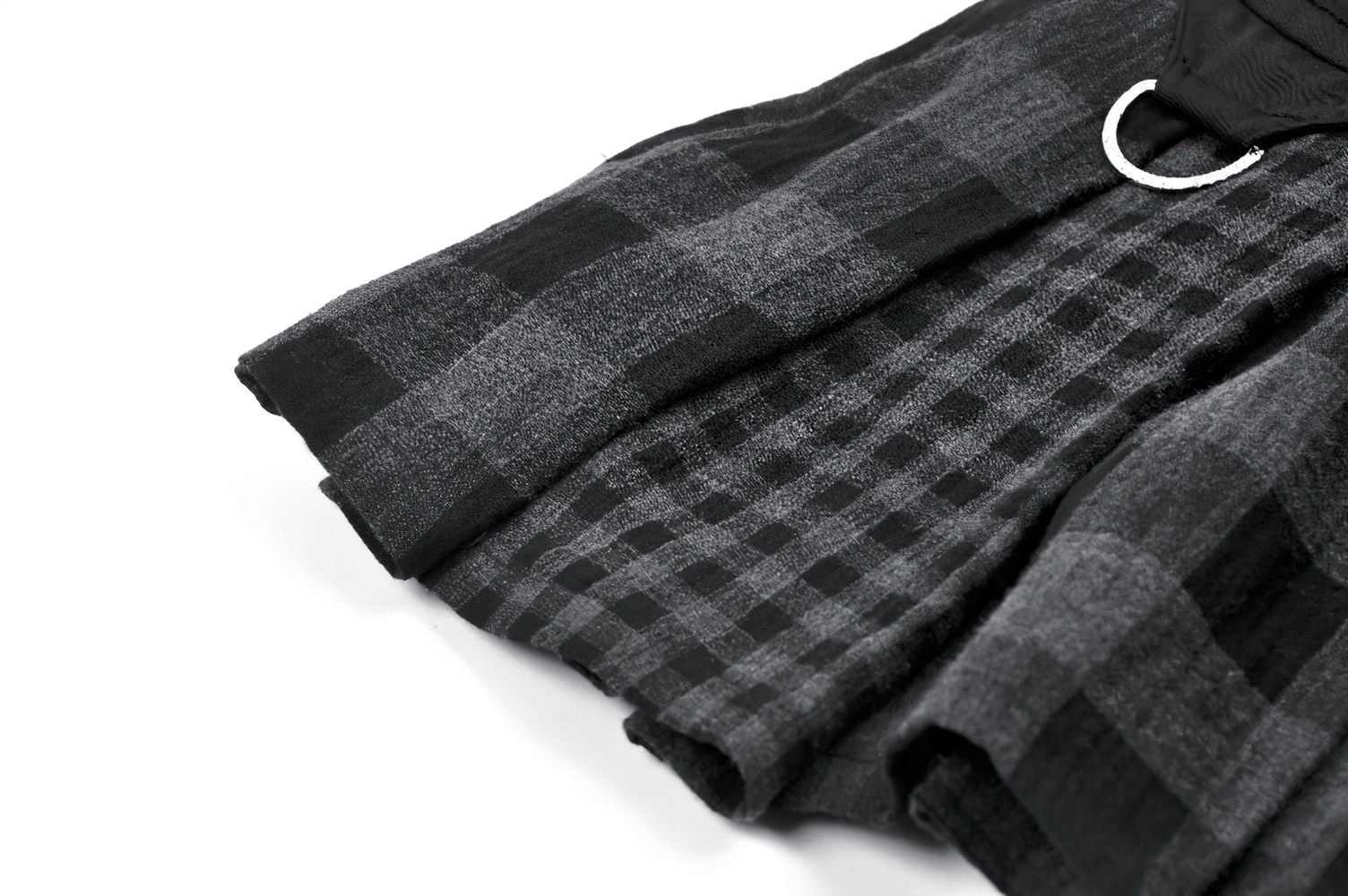 Female Plaid Pleated Mini Skirt with Studded Waist